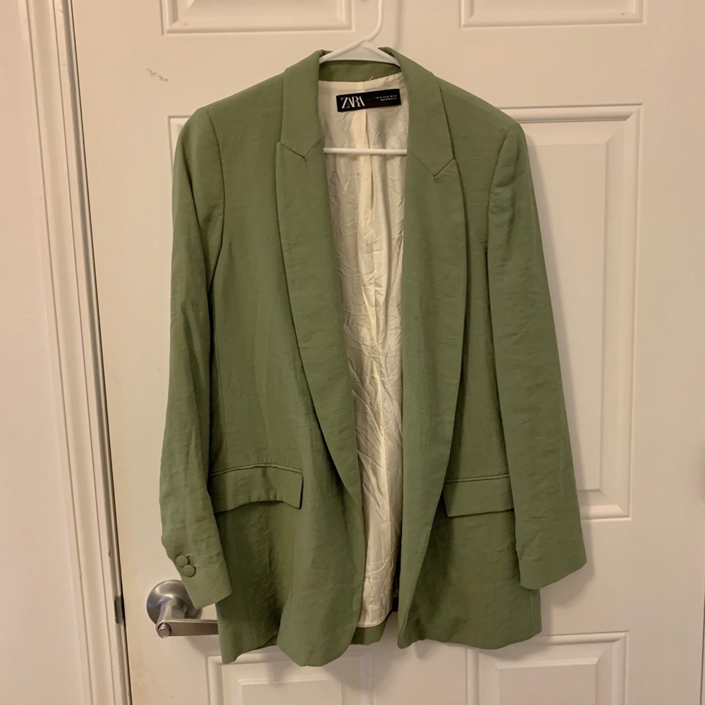 Zara Linen Green Blazer / suit jacket